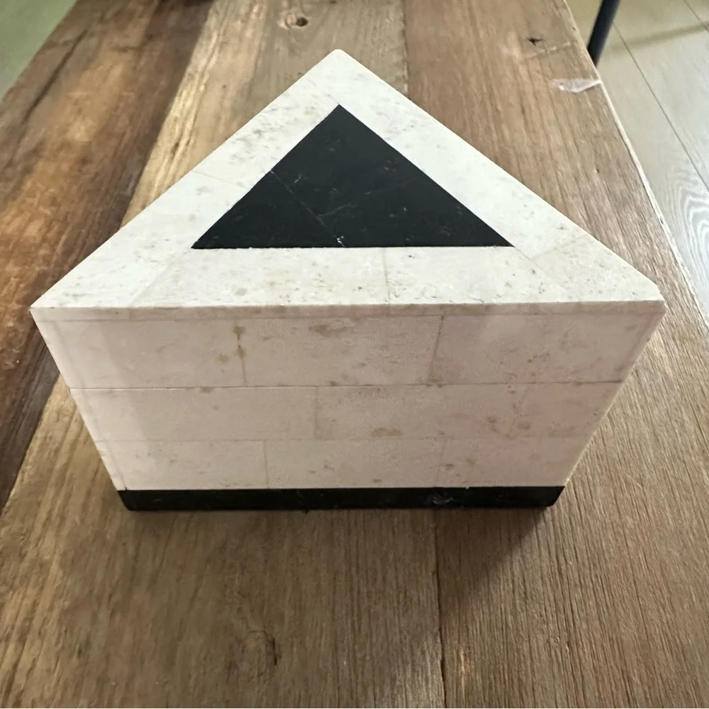 Friends & Co Marble Triangular Shaped Trinket Box Two Toned Made In Philippines